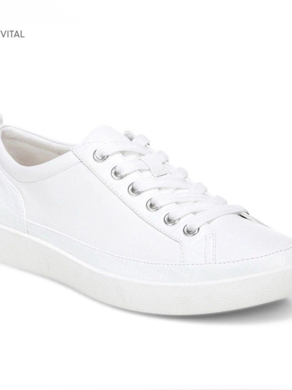 Vionic Classic White Leather Low-Top Sneakers - Picture 15 of 15